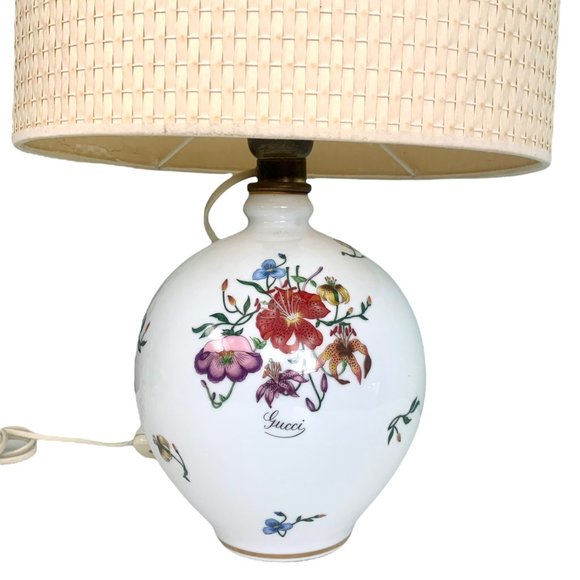 GUCCI Vintage 80s Flora Porcelain Lamp - Picture 5 of 11